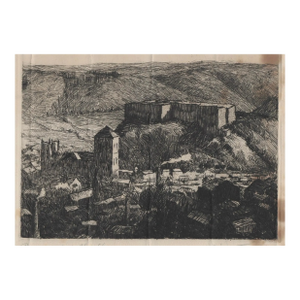 Antique European Landscape Etching