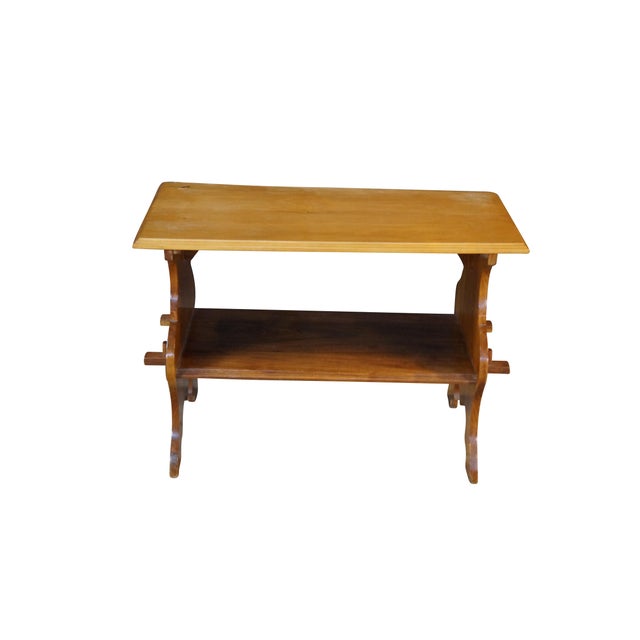 American Vintage Early American Style Mahogany Library Console Book Stand Side End Table For Sale - Image 3 of 15