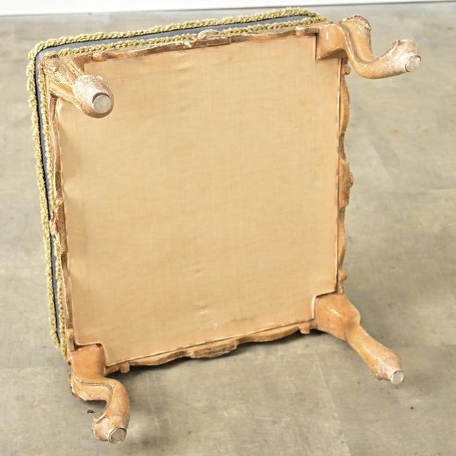 Italian Baroque 18th Century Velvet Upholstered Low Stool For Sale - Image 10 of 11