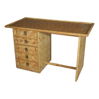 Rattan Desk attributed to Dal Vera, 1970 For Sale