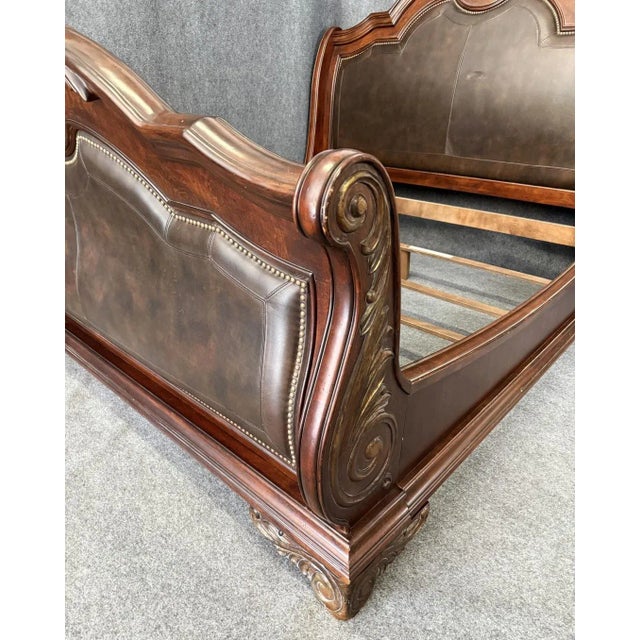 Brown Art Furniture Regal Collection King Size Bed Frame For Sale - Image 8 of 11