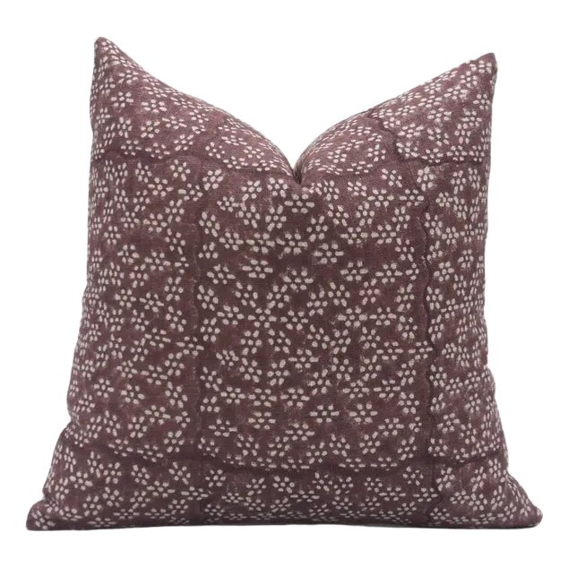 Fabdivine Handcrafted Thick Linen Pillow Cover With Block Prints 18x18 Inch- Ola Vrishti For Sale
