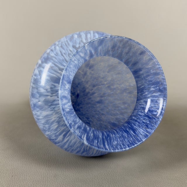 Glass Venetian Glass Vase with White, Blue, and Purple Spots, 1980s For Sale - Image 7 of 11