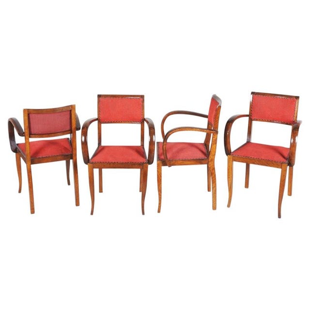 Art Deco Chairs in Beech by Jules Leleu, France, 1930s, Set of 4 For Sale - Image 14 of 14