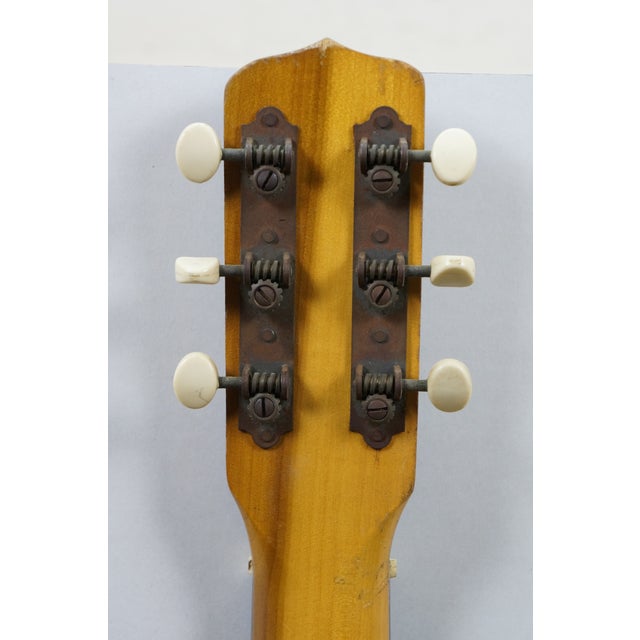 Vintage Folk Art Painted American Flag 3/4 Acoustic Guitar Usa For Sale - Image 9 of 16