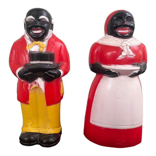 Vintage 1950s F&f Mold & Die Works Aunt Jemima & Uncle Mose Salt & Pepper Shakers – Usa For Sale