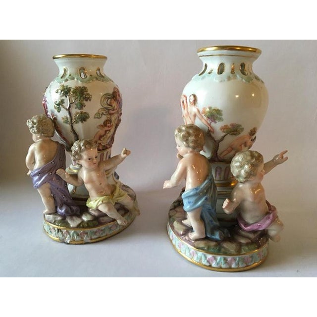 Beige Porcelain Vases from Meissen, Europe, 1850s, Set of 2 For Sale - Image 8 of 18