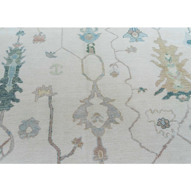 Turkish Oushak Rug 10'11" x 14'9" #20401 For Sale - Image 4 of 8