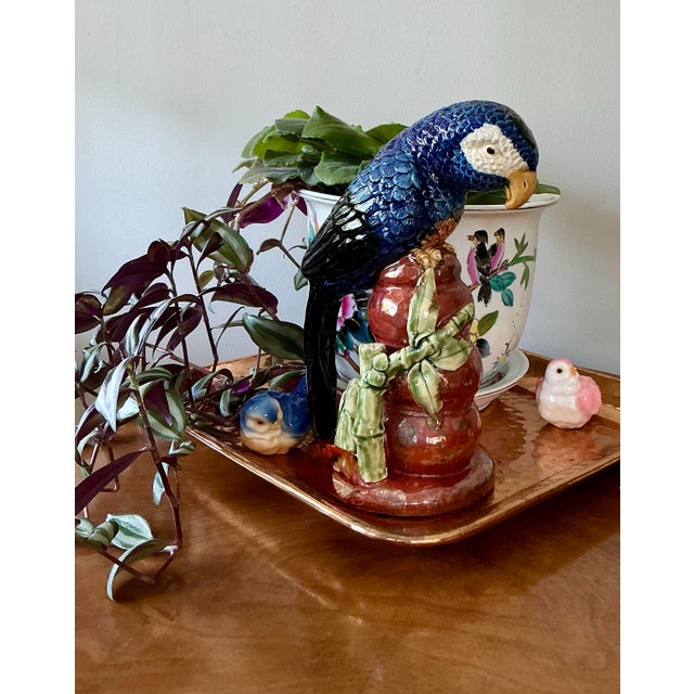 Vintage Italian Majolica Ceramic Parrot 10.5” H For Sale - Image 12 of 12
