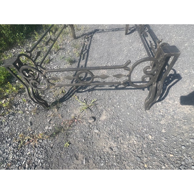 Metal Vintage Wrought Iron Coffee or Patio Table Base Frame – Scrollwork Detail For Sale - Image 7 of 7