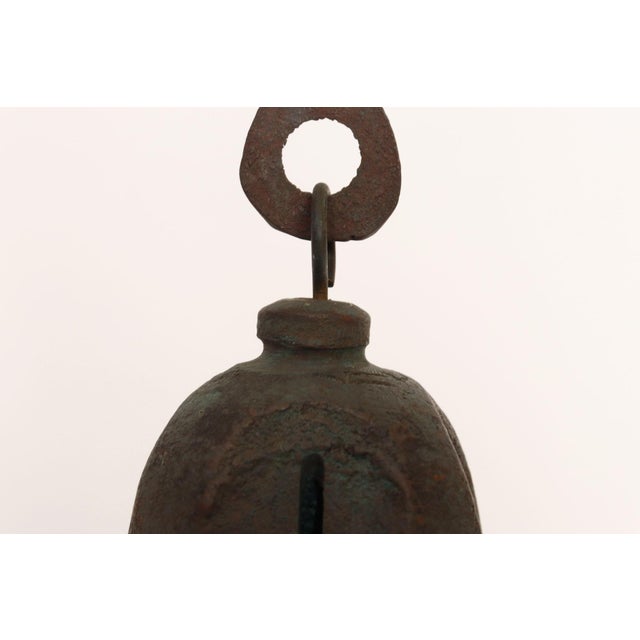 Vintage Verdigris Cast Bronze Wind Bell / Wind Chime by Joe Ursutz For Sale - Image 11 of 16