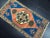 Boho Chic 1960s Medallion Design Turkish Orange and Blue Rug For Sale - Image 3 of 6