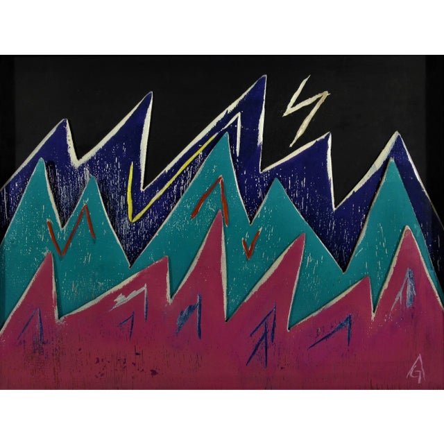 This artwork titled "Untitled #1" c.1980 is a painted wood bas-relief by noted California artist Arnold A. Grossman,...