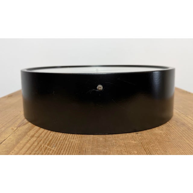 Industrial Black Factory Wall Clock from IBM, 1950s For Sale - Image 9 of 15