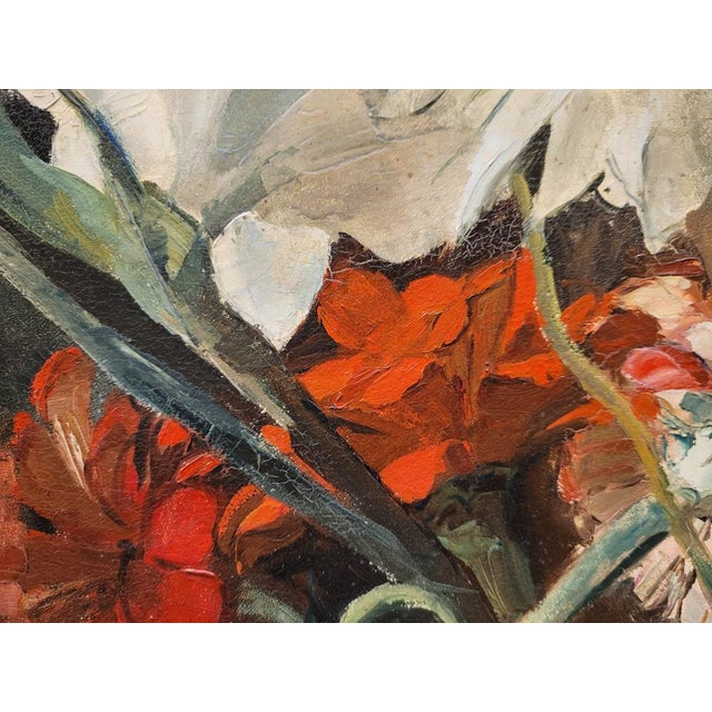 Paul Robert Bazé, Dahlias and Camellias, 1970s, Oil on Board, Framed For Sale - Image 11 of 18