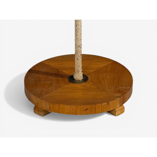 Swedish Modern, Organic Floor Lamp, Cord, Wood, Sweden, 1930s For Sale - Image 11 of 13