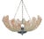 Art Deco Chrome & Glass Odeon Pendant Lamp with Shell Shades, 1930s For Sale