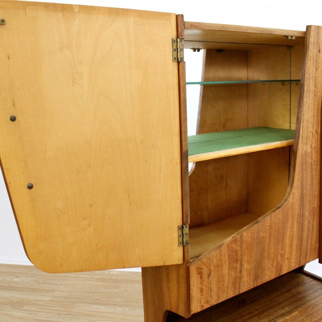 1950s Atomic Drop Down Liquor Cabinet Dry Bar For Sale - Image 10 of 12