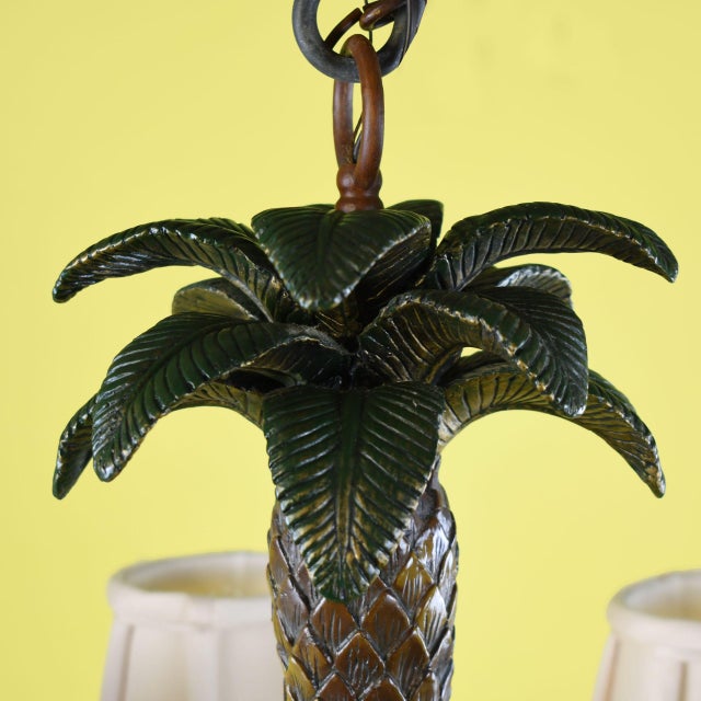 Vintage Palm Tree With Monkey Chandelier For Sale - Image 4 of 5