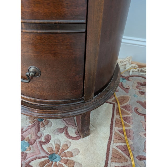 Vintage Kidney Shaped Double Pedestal Mahogany Desk For Sale - Image 15 of 18