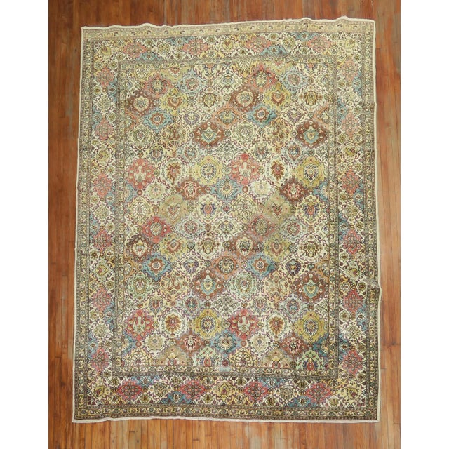 Vintage Tabriz Multi-Color Traditional Hand-Knotted Rug, 9'6'' X 13' For Sale - Image 13 of 13