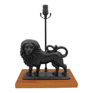 C. 1860s English Cast Iron Lion Mounted Lamp