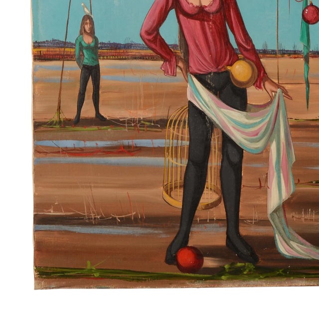 1960s Mid-Century French Surrealist Painting For Sale - Image 5 of 9