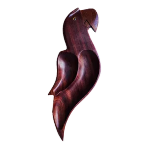 Vintage Parrot Shaped Snack Bowl in Cocobolo Wood