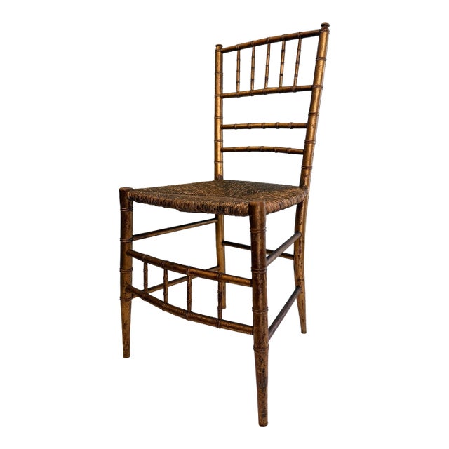 Mid-Century Italian Rush-Seat Side Chair, C. 1952-1963 For Sale