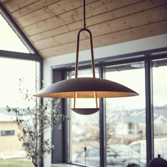 Satellit 55 Brass Black Pendant Lamp by Johan Carpner for Konsthantverk For Sale - Image 6 of 7