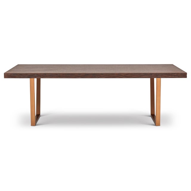Jake Dining Table, Sumatra Brown, Burnished Brass Chairish