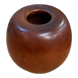 Mid Century Wood Vase For Sale