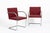 Knoll Pair Mid-Century Red Brno Armchairs by Mies Van Der Rohe for Knoll, 1983 For Sale - Image 4 of 18