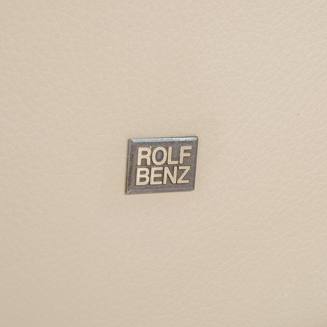 Leather 322 Armchairs White Cream from Rolf Benz, Set of 2 For Sale - Image 9 of 14