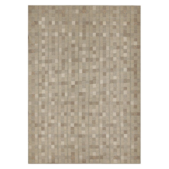 Geometric Modern Oversized Scallop Beige Rug "Scallure" by Doris Leslie Blau For Sale