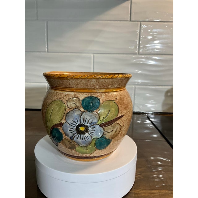 Mid 20th Century Deruta Cachepot Majolica Lagiara Hand Painted Floral ...