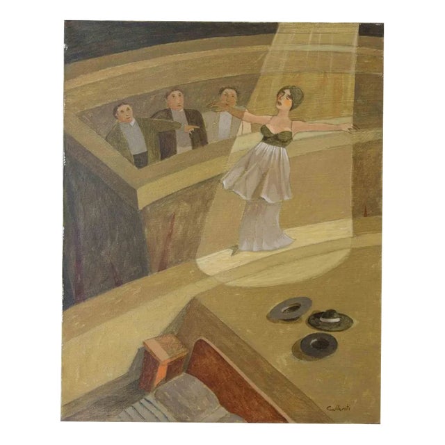 Alberto Gallerati, Dangerous Balances, Oil on Canvas, 1970s For Sale
