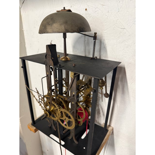 Gold A Late 19th Century Morbier Works for a Tall Case Clock. For Sale - Image 8 of 12