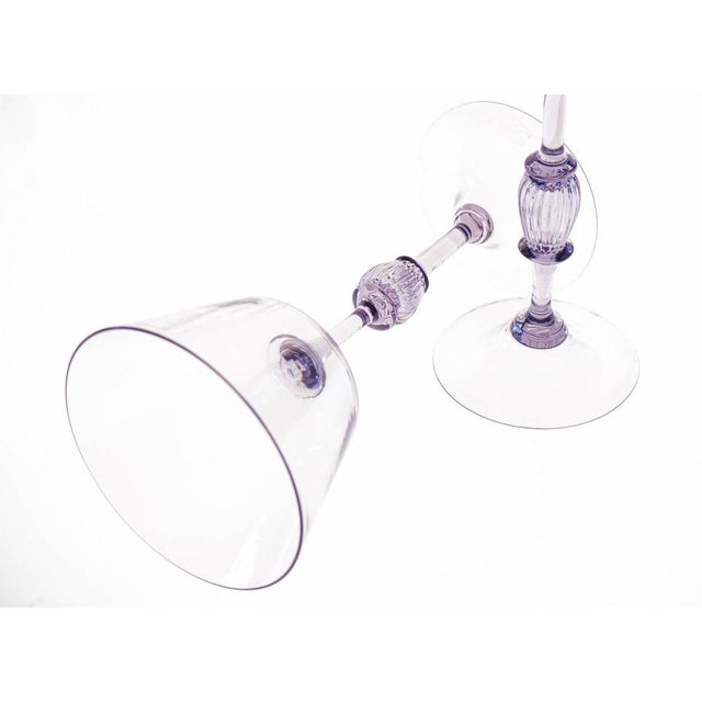 Cyclamen Murano Wine Glass from Cenedese, 1950s, Set of 12 For Sale - Image 11 of 18