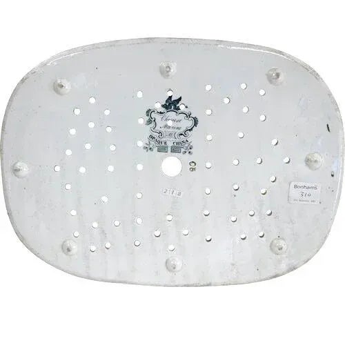 Antique English ironstone meat drainer in Minton's "Chinese Marine" pattern. Used for draining the juices when carving...