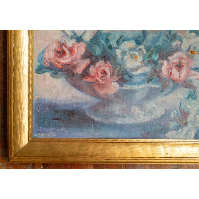 1930's American Impressionist Still Life Painting of Flowers in a Bowl, Signed For Sale In New York - Image 6 of 16
