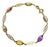 Vintage Italian 14k Yellow Gold Multigemstone Bracelet by Foro For Sale