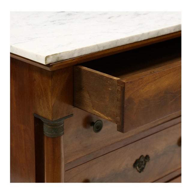 Mid 20th Century Napoleon III Style Diminutive Marble Top Commode For Sale - Image 4 of 7