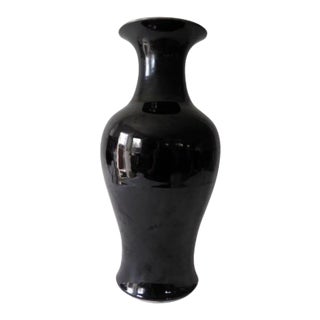 19th Century Chinese Monochrome Mirror Black Porcelain Vase For Sale