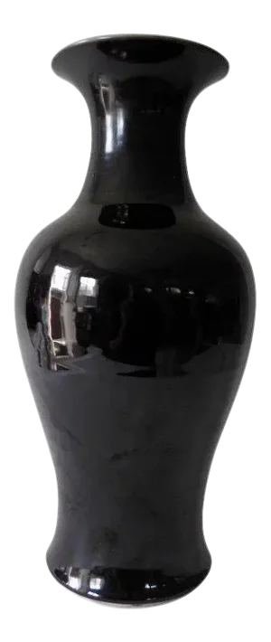 19th Century Chinese Monochrome Mirror Black Porcelain Vase