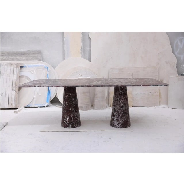 Not Yet Made - Made To Order Red Rosso Marble Rectangle Dining Table by My Habitat Design For Sale - Image 5 of 9
