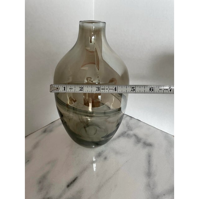 Contemporary Late 20th Century Furnishings Hand Blown Mirrored Glass Vase For Sale - Image 3 of 6