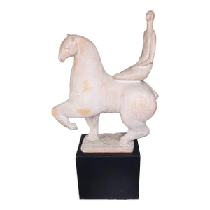 Austin Productions Horse Rider Art Pottery Sculpture Signed Ken G, 1968