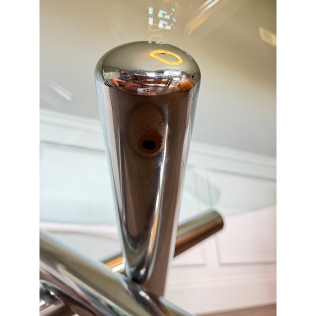 Metal Mid 20th Century Attributed to Milo Baughman "Jax" Chrome & Glass Coffee Table For Sale - Image 7 of 8