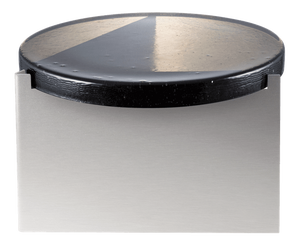 Alwa One Big Side Table with Smoky Grey Top & Brushed Stainless Steel Base by Sebastian Herkner for Pulpo